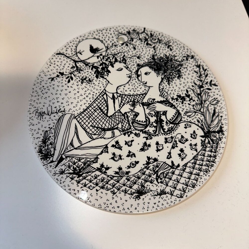 Vintage 1970s May Harmoni Months of Love by Bjorn Wiinblad Decorative Wall Plate